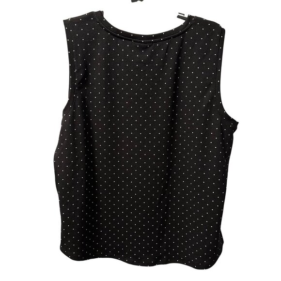 Groft & Barrow Blouse Sz XXL Black Sleeveless Top With White Dots top - Picture 10 of 12